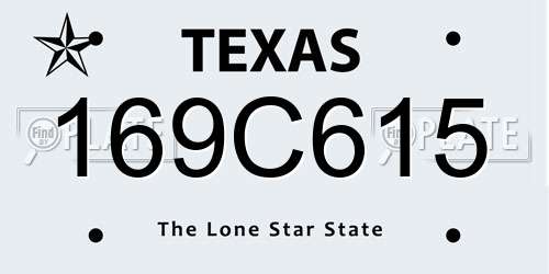 169C615 Texas License Plate