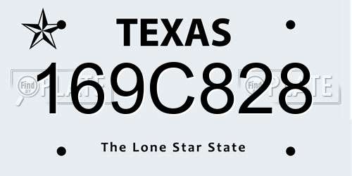 169C828 Texas License Plate