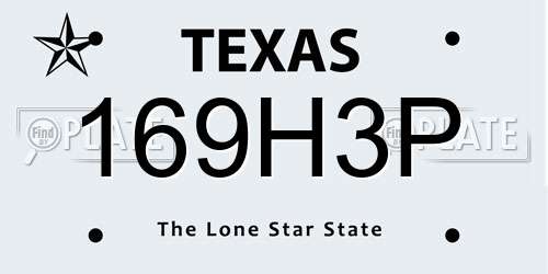 169H3P Texas License Plate