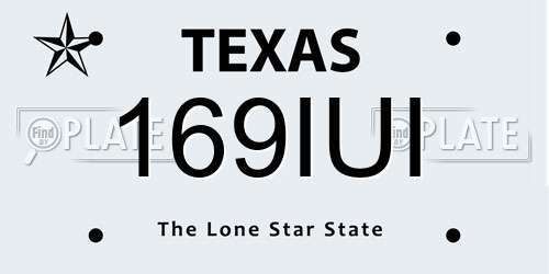 169IUI Texas License Plate