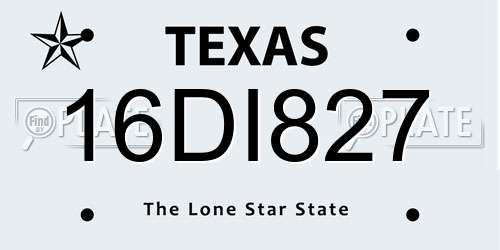 16DI827 Texas License Plate