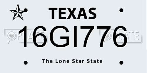 16GI776 Texas License Plate