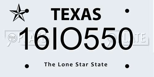 16IO550 Texas License Plate