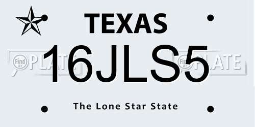 16JLS5 Texas License Plate