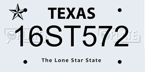 16ST572 Texas License Plate