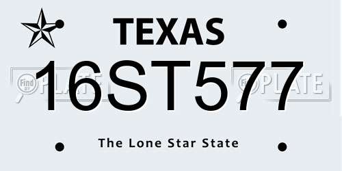 16ST577 Texas License Plate