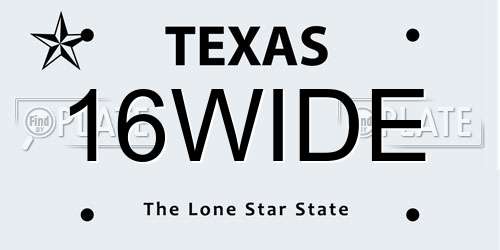 16WIDE Texas License Plate
