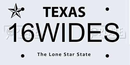 16WIDES Texas License Plate