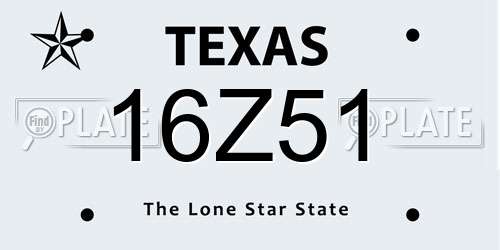 16Z51 Texas License Plate