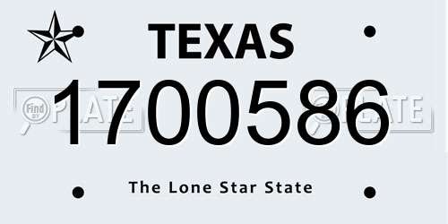 1700586 Texas License Plate