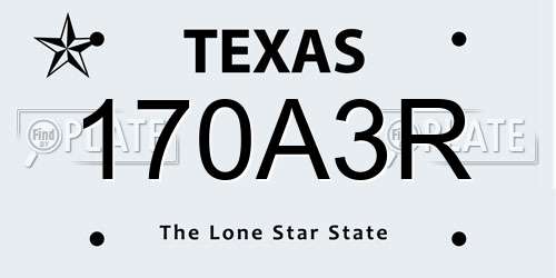 170A3R Texas License Plate