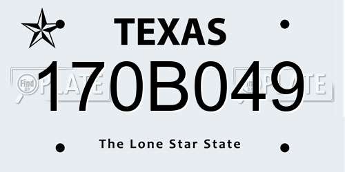 170B049 Texas License Plate