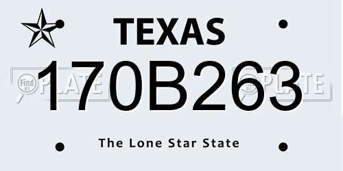 170B263 Texas License Plate