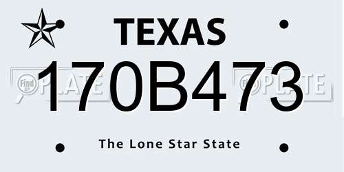 170B473 Texas License Plate