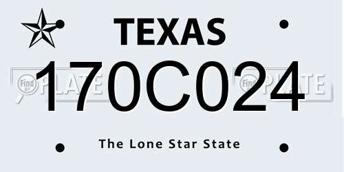 170C024 Texas License Plate