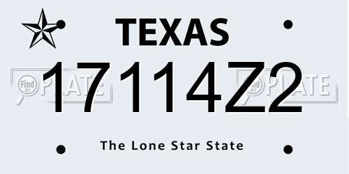 17114Z2 Texas License Plate