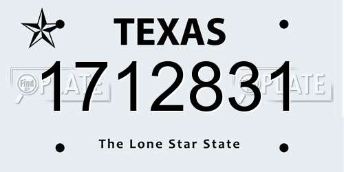 1712831 Texas License Plate