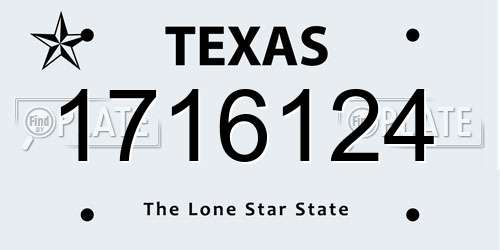 1716124 Texas License Plate