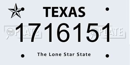 1716151 Texas License Plate