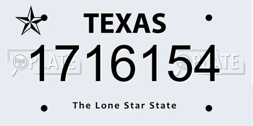 1716154 Texas License Plate
