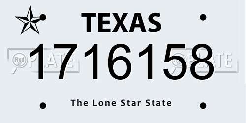 1716158 Texas License Plate