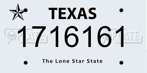 1716161 Texas License Plate