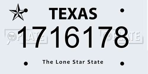 1716178 Texas License Plate