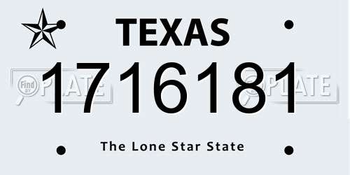1716181 Texas License Plate