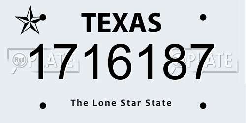 1716187 Texas License Plate