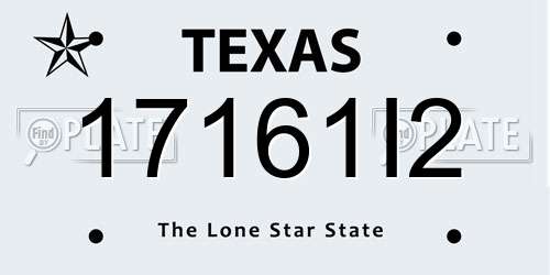 17161I2 Texas License Plate