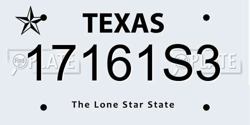 17161S3 Texas License Plate