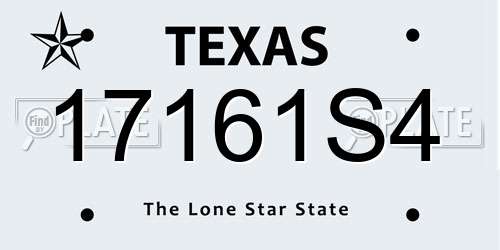 17161S4 Texas License Plate