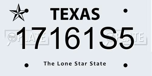 17161S5 Texas License Plate