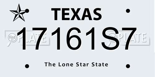 17161S7 Texas License Plate