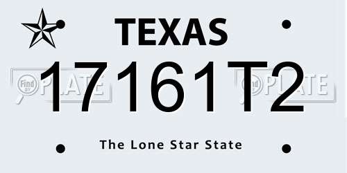 17161T2 Texas License Plate