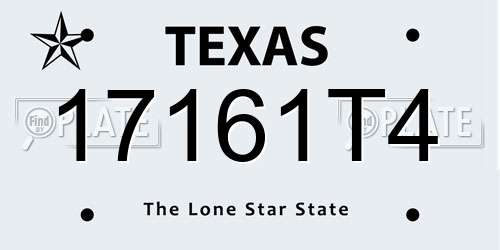17161T4 Texas License Plate