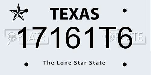 17161T6 Texas License Plate