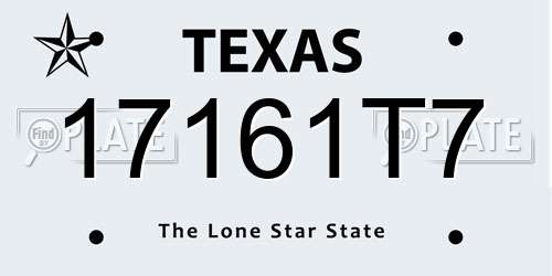 17161T7 Texas License Plate