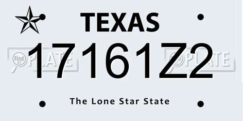 17161Z2 Texas License Plate