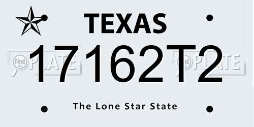 17162T2 Texas License Plate