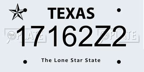 17162Z2 Texas License Plate