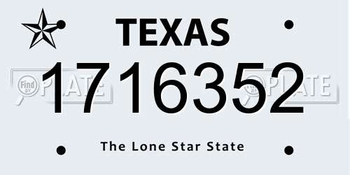 1716352 Texas License Plate