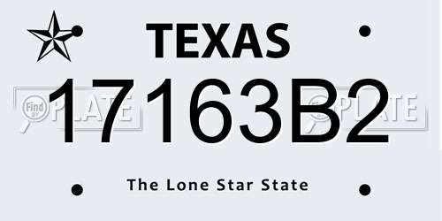17163B2 Texas License Plate