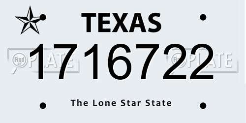 1716722 Texas License Plate