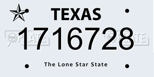 1716728 Texas License Plate