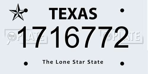 1716772 Texas License Plate