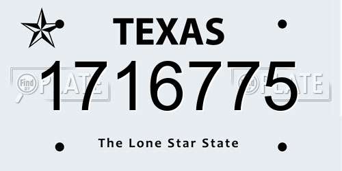 1716775 Texas License Plate