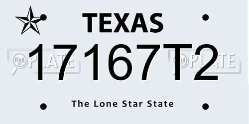 17167T2 Texas License Plate