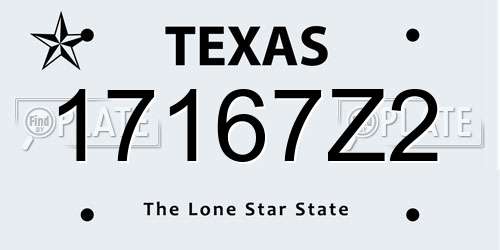 17167Z2 Texas License Plate