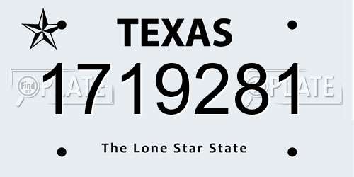 1719281 Texas License Plate